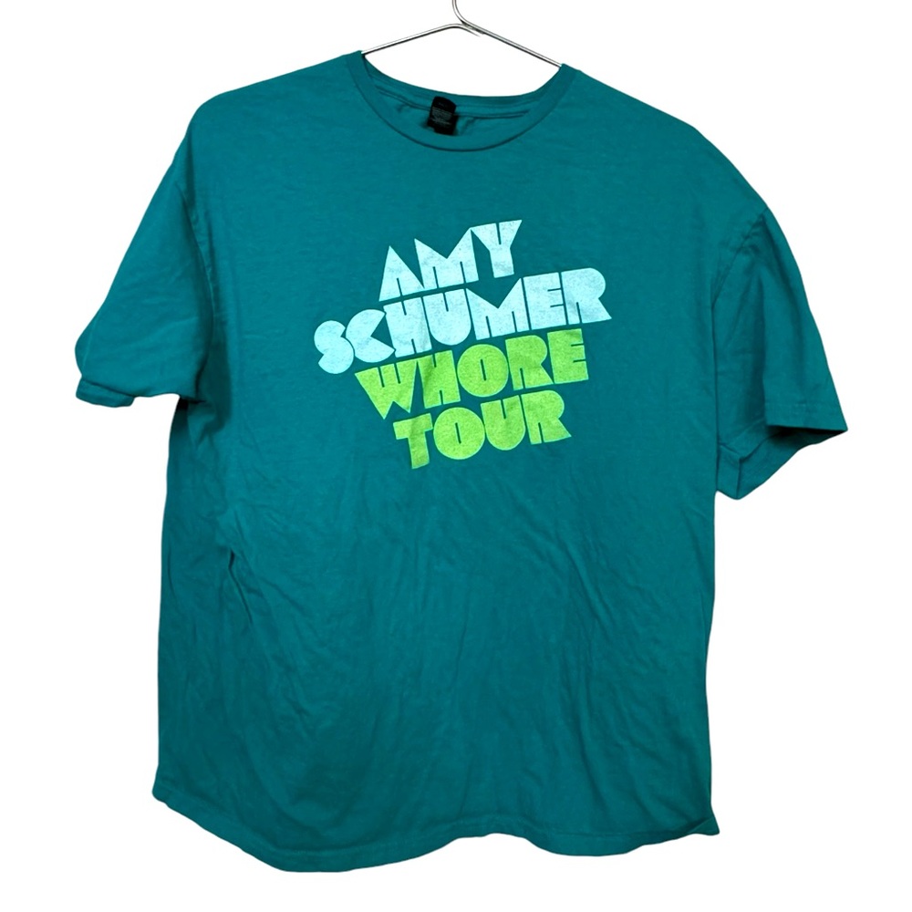 Retro Amy Schumer “World” Tour Stand Up Comedy Teal Men’s XL T-Shirt